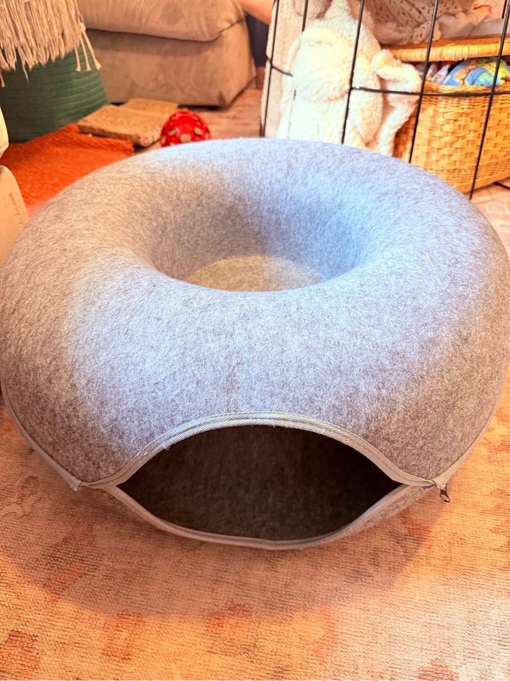 Large felt cat ring tunnel bed stackable nesting - Picture 1 of 1
